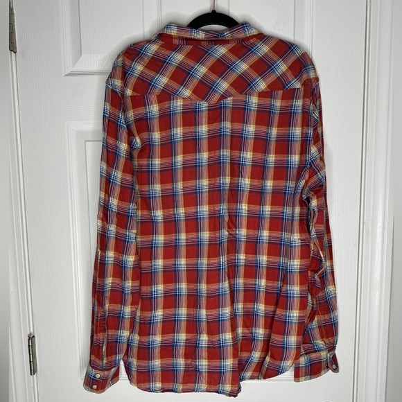 LUCKY BRAND Mens Western Plaid Classic Fit Pearl Snap Button Down Shirt Size L - Picture 2 of 9